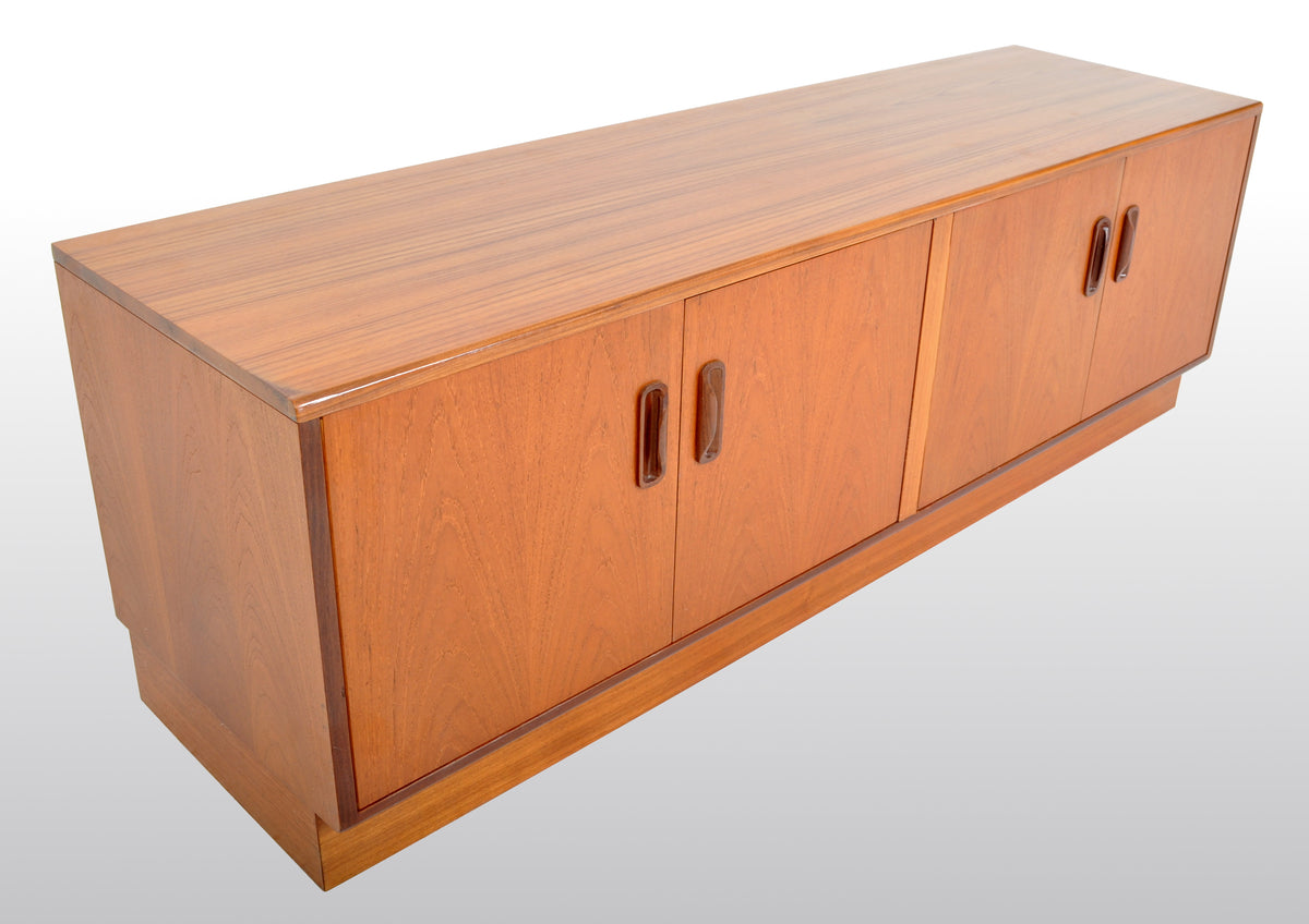 Mid-Century Modern Danish Style Teak "Fresco" Console / Credenza / Media Cabinet by G Plan, 1960s