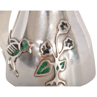 Mid-Century Modern Mexican Taxco Los Castillo Silver Malachite Pitcher / Jug, circa 1960
