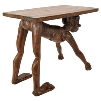 Antique West African Benin Tribal Yoruba Carved Figural Ceremonial Table / Stool, circa 1920