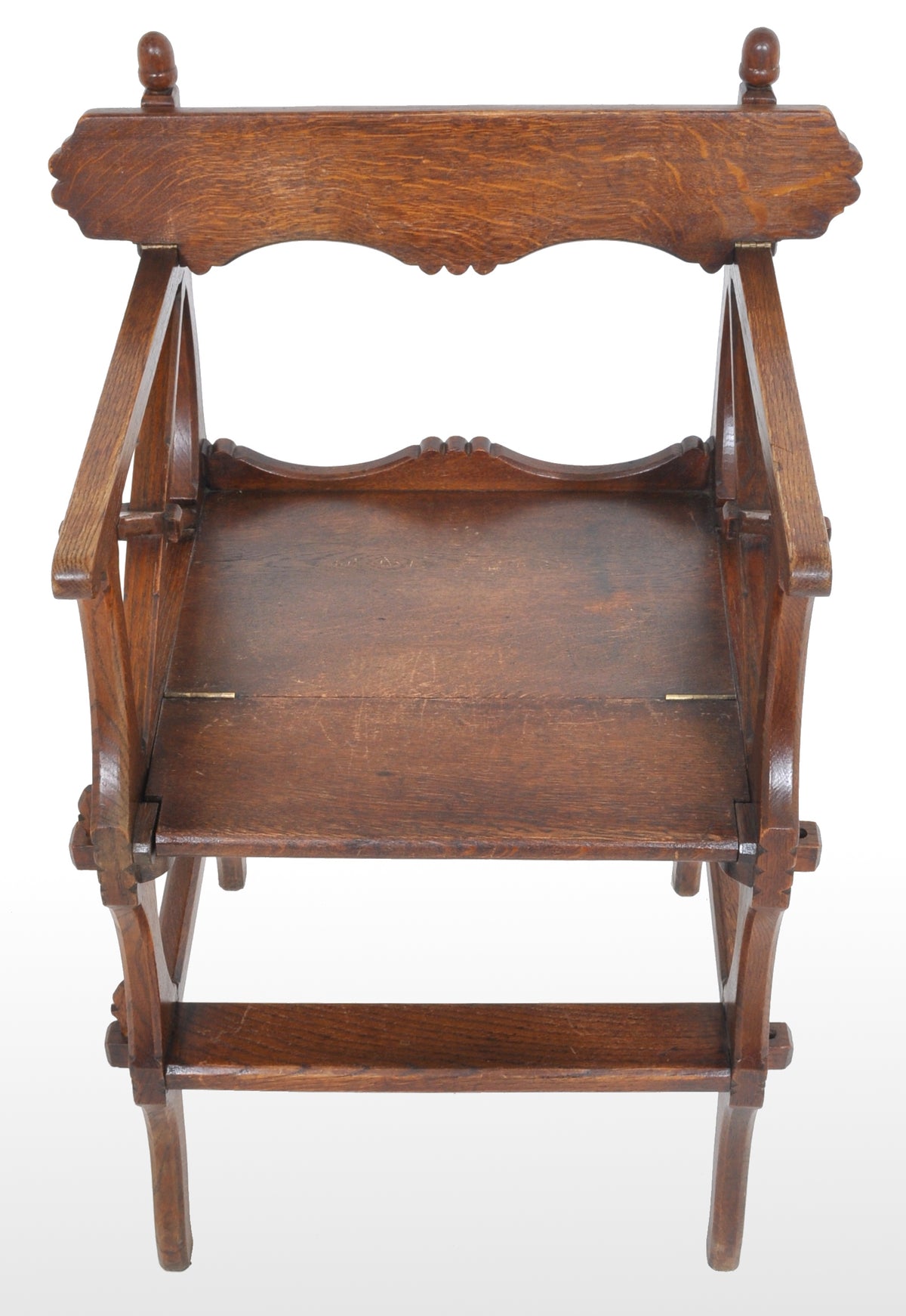 Antique Gothic Revival Arts & Crafts Metamorphic Oak Library Steps/Chair, A.W. Pugin, Circa 1860