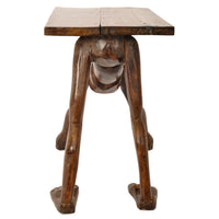 Antique West African Benin Tribal Yoruba Carved Figural Ceremonial Table / Stool, circa 1920
