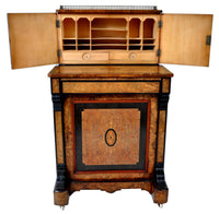 Antique Circassian Walnut Inlaid Aesthetic Movement Bonheur du Jour/Writing Desk, Circa 1880
