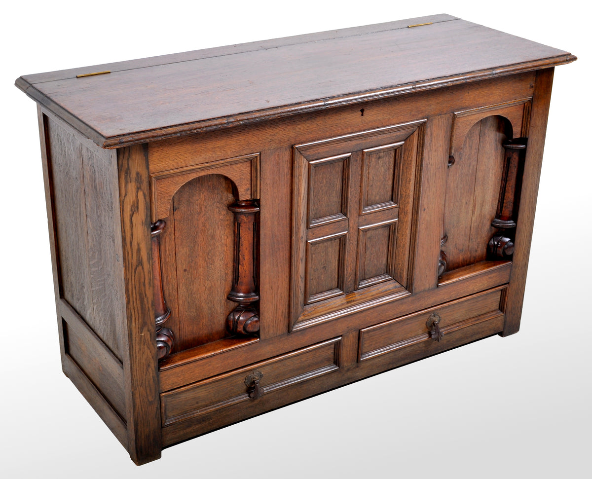 Antique 19th Century Oak Mule Chest/Coffer, circa 1870