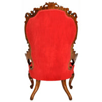 Antique American Laminated & Carved Rococco Armchair, John Belter Meeks NY 1850s