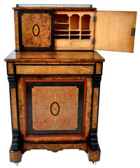 Antique Circassian Walnut Inlaid Aesthetic Movement Bonheur du Jour/Writing Desk, Circa 1880