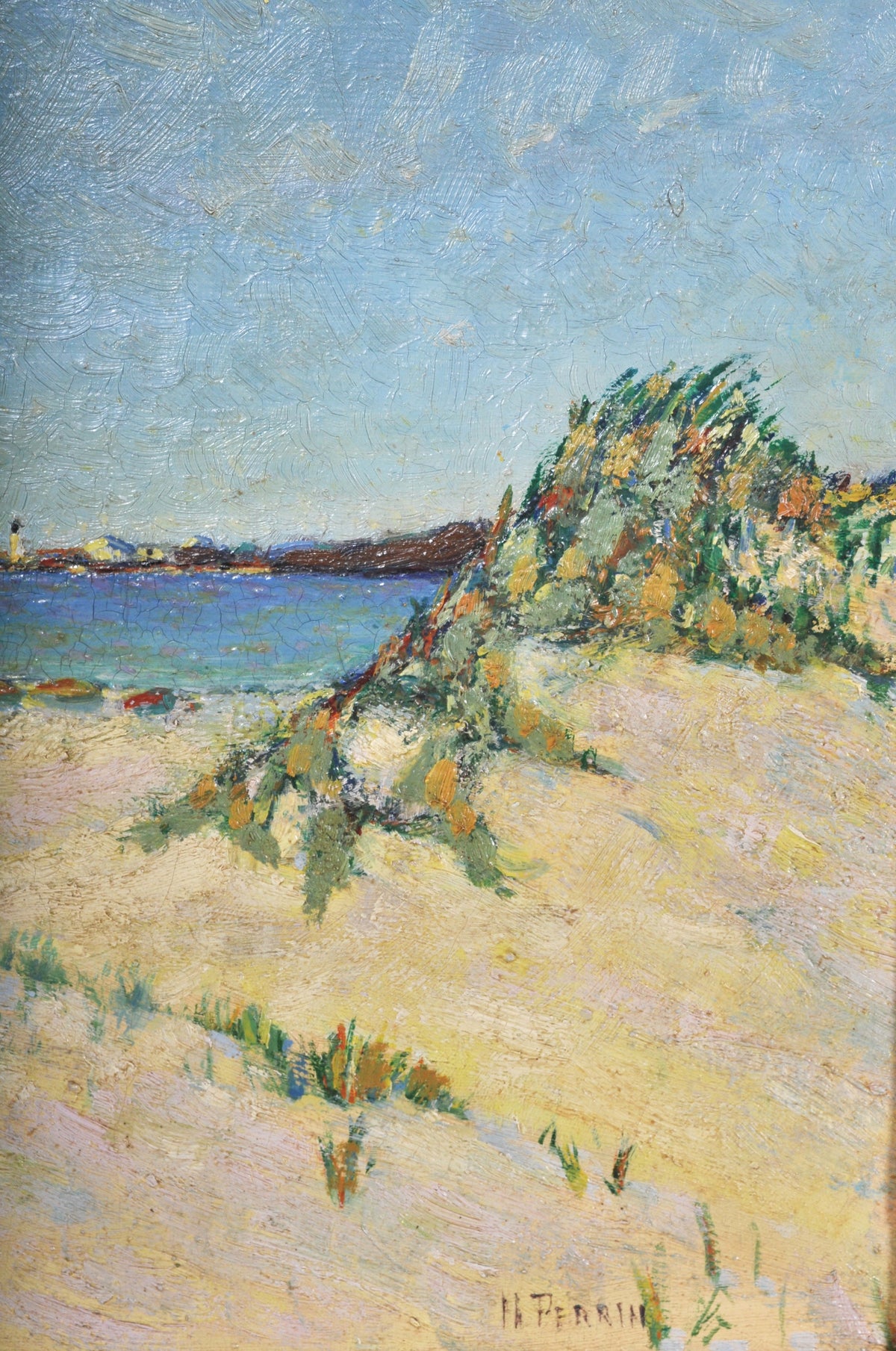 19th Century French Landscape Painting Cote d'Azur by Henri Perrin, circa 1890