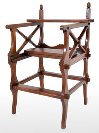 Antique Gothic Revival Arts & Crafts Metamorphic Oak Library Steps/Chair, A.W. Pugin, Circa 1860