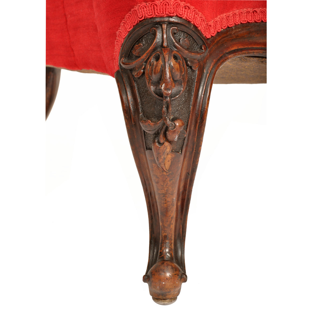 Antique American Laminated & Carved Rococco Armchair, John Belter Meeks NY 1850s