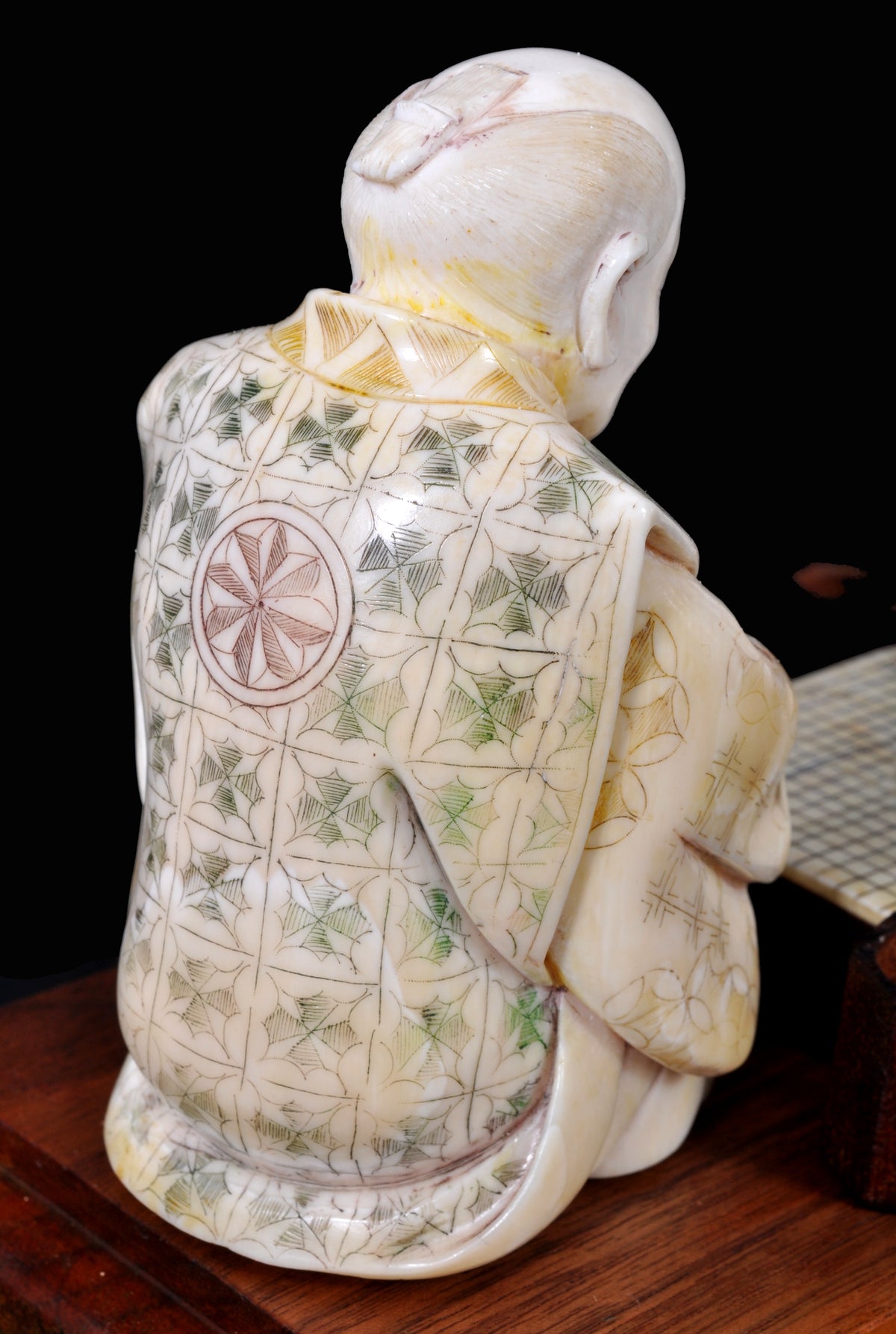 Antique Japanese Meiji Period Ivory Figural Group / Okimono, Go Players, circa 1890
