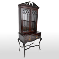 Antique English Ebonized Empire Style Cabinet/Hutch, Circa 1870