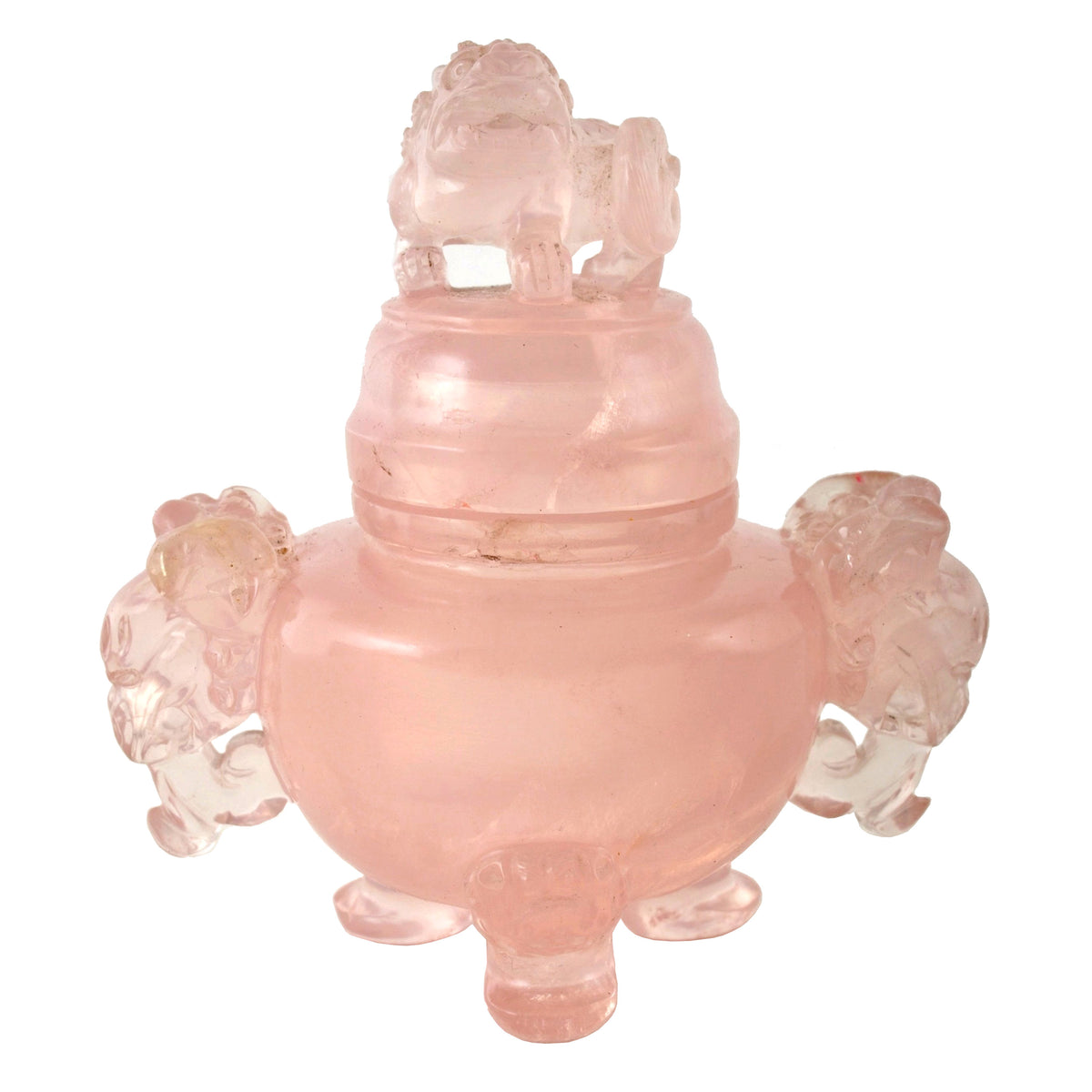Antique 19th Century Chinese Qing Dynasty Rose Quartz Vessel