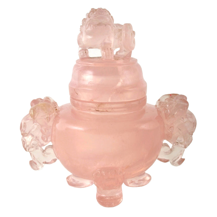 Antique 19th Century Chinese Qing Dynasty Rose Quartz Vessel