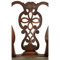 Pair of Antique 19th Century Carved Mahogany Georgian Chippendale Side Chairs, circa 1880
