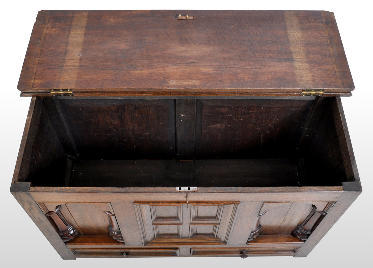 Antique 19th Century Oak Mule Chest/Coffer, circa 1870
