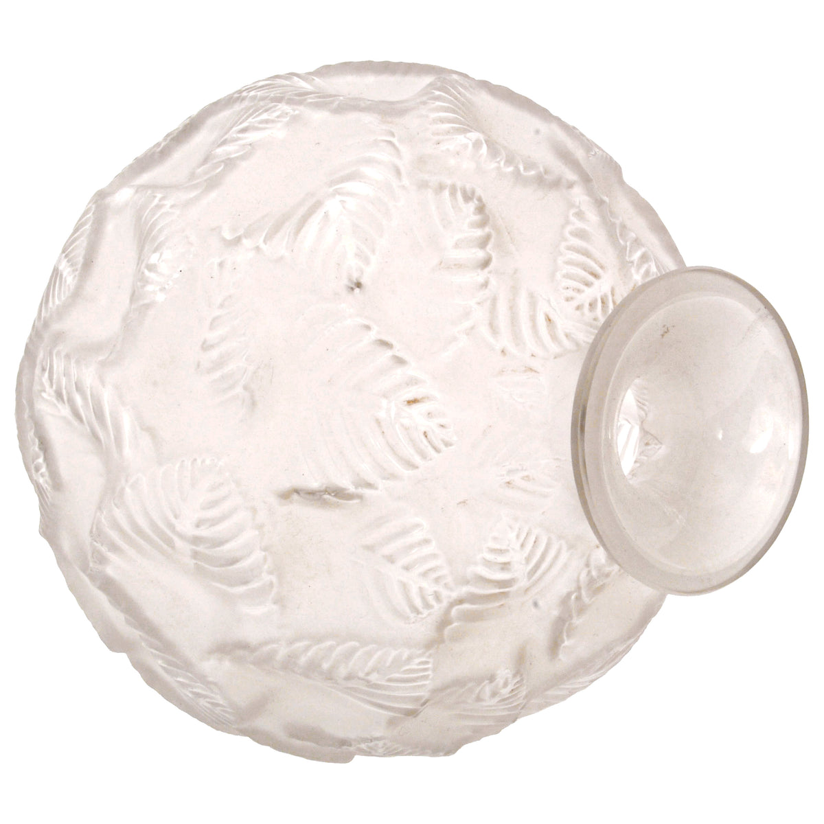 Antique French Art Deco Rene Lalique Clear Opalescent "Ormeaux" Glass Vase 1926