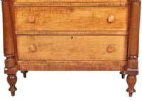 Antique American Empire 'Tiger Maple' Chest of Drawers/dresser, Pennsylvania circa 1840