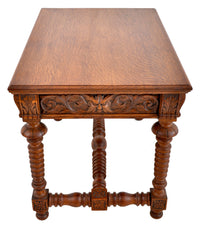 Antique American Arts & Crafts Oak Library / Writing Table / Desk, Circa 1890