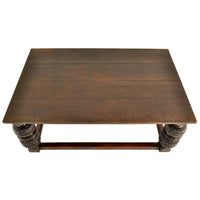 Antique Elizabethan Tudor Carved Oak Refectory Dining Console Serving Table, Circa 1580