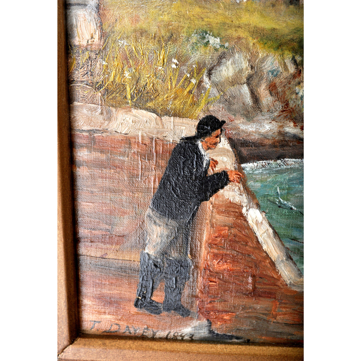 Large Antique Oil on Canvas Seascape Maritime Ships Painting William Turner Davey 1843