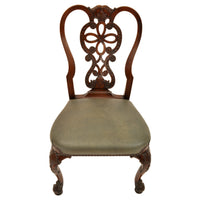 Pair of Antique 19th Century Carved Mahogany Georgian Chippendale Side Chairs, circa 1880