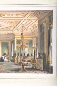 "The Green Drawing Room" Joseph Nash (1808-1878), Color Engraving Interior of Windor Castle, 1848