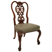 Pair of Antique 19th Century Carved Mahogany Georgian Chippendale Side Chairs, circa 1880