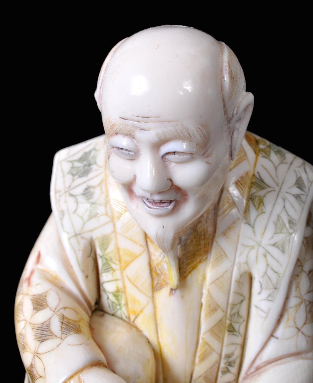 Antique Japanese Meiji Period Ivory Figural Group / Okimono, Go Players, circa 1890