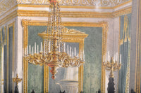 "The Green Drawing Room" Joseph Nash (1808-1878), Color Engraving Interior of Windor Castle, 1848
