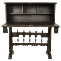 Antique 19th Century Spanish Baroque Carved Vargueno / Desk / Cabinet on Stand, circa 1880