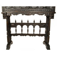 Antique 19th Century Spanish Baroque Carved Vargueno / Desk / Cabinet on Stand, circa 1880