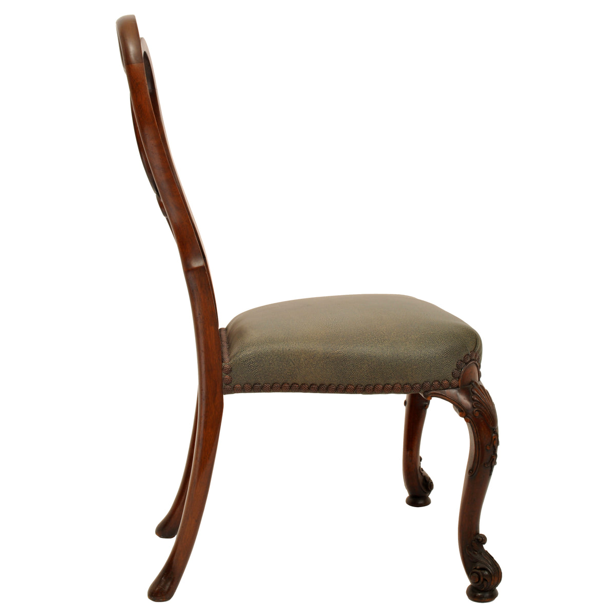 Pair of Antique 19th Century Carved Mahogany Georgian Chippendale Side Chairs, circa 1880