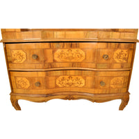 Antique South German Marquetry Fruitwood & Walnut Secretary / Dresser / Desk, circa 1850