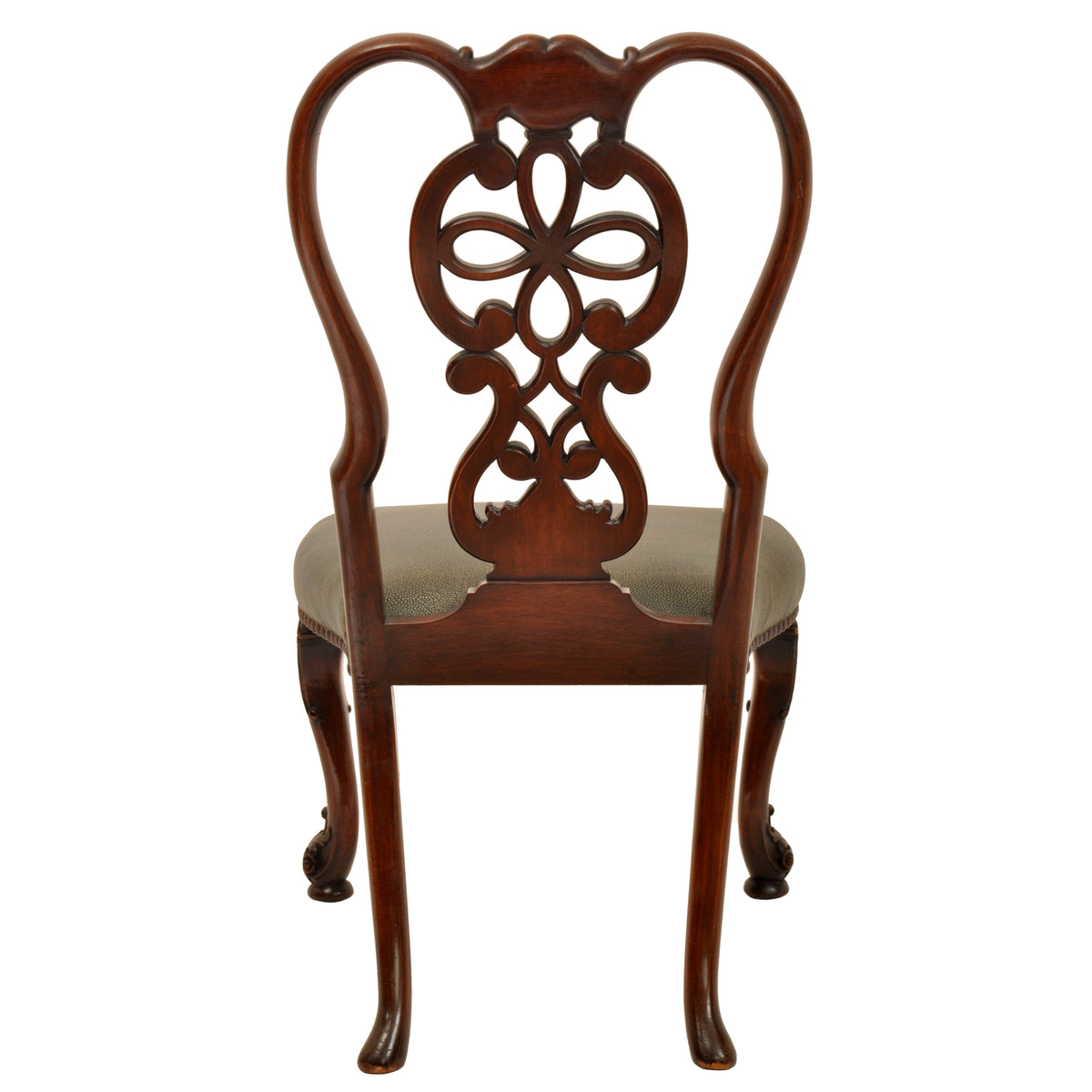 Pair of Antique 19th Century Carved Mahogany Georgian Chippendale Side Chairs, circa 1880