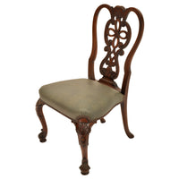 Pair of Antique 19th Century Carved Mahogany Georgian Chippendale Side Chairs, circa 1880