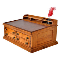 Antique American Clark's O.N.T. Oak Spool Cabinet/Mercantile Desk, 1892
