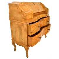 Antique South German Marquetry Fruitwood & Walnut Secretary / Dresser / Desk, circa 1850