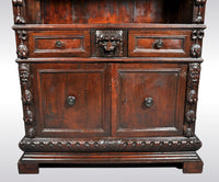 Antique Italian Carved Walnut Renaissance Revival Bookcase, circa 1870