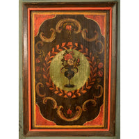 Antique Folk Painted German Bohemian Wedding / Marriage / Dowry Cabinet / Armoire, circa 1820