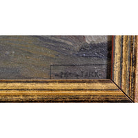 Antique French Impressionist Oil Painting Boat at Birth on the River Seine Paul de Frick 1900