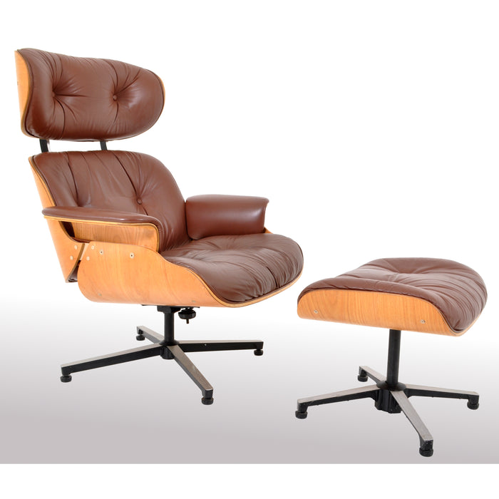 Mid-Century Modern Plycraft Eames 670/71 Lounge Chair / Recliner and Ottoman, 1960s