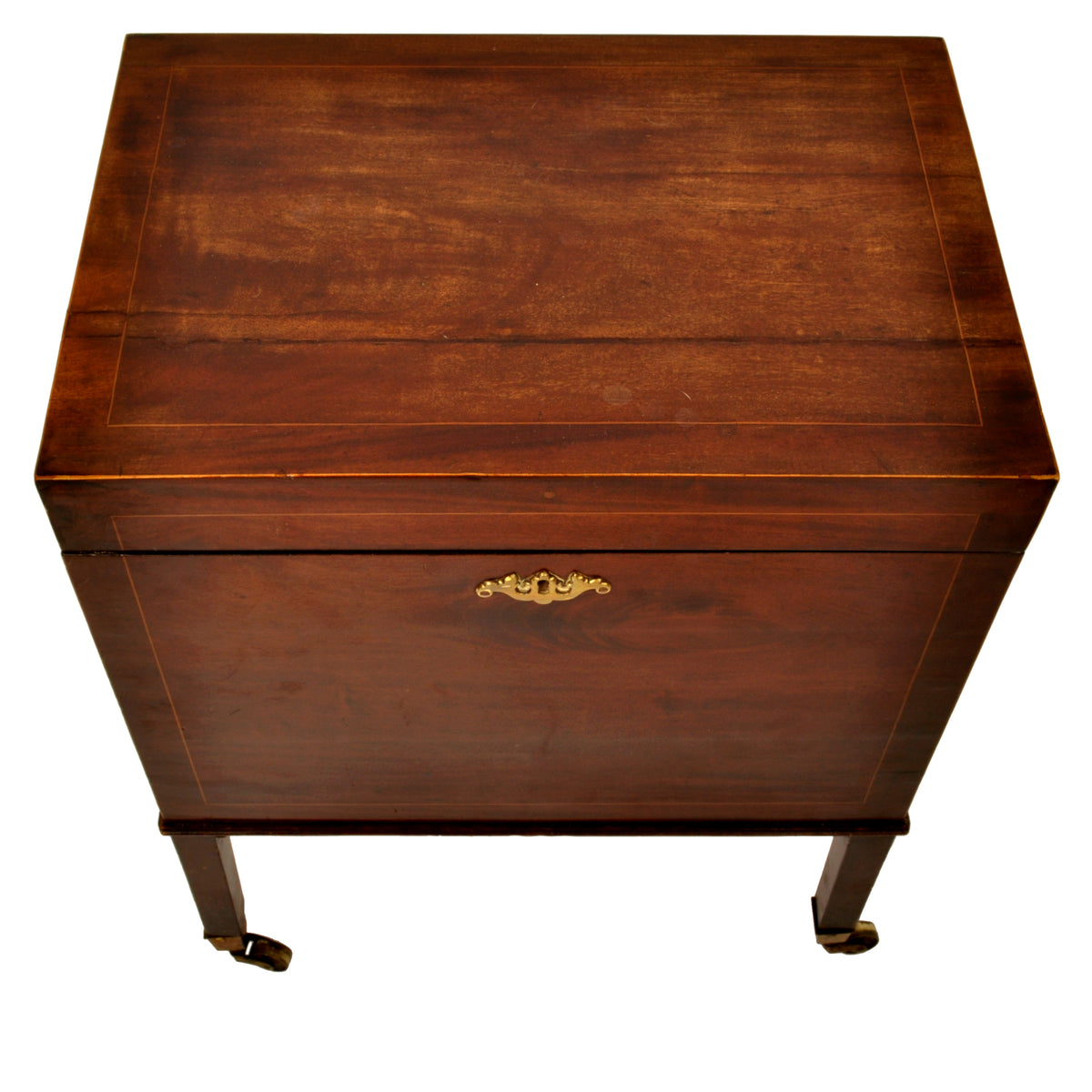 Antique Georgian Inlaid Mahogany Wine Cellarette or Cigar Humidor, circa 1800
