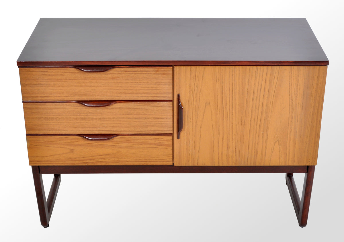 Mid-Century Modern Danish Style Two-Tone Teak Credenza, Europa Furniture, 1960s