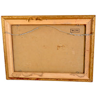 Antique French Impressionist Oil Painting Boat Nearing The Bridge Paul de Frick 1900