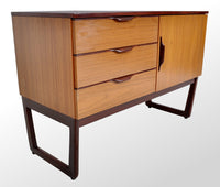Mid-Century Modern Danish Style Two-Tone Teak Credenza, Europa Furniture, 1960s