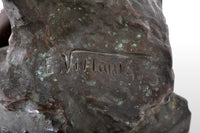 Antique French Art Nouveau Bronze Figure, "Prise de Corsaire", Emmanuel Villanis, circa 1890