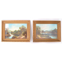 Pair of English Landscapes, Oil on Board