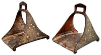 Antique 17th / 18th Century Safavid Period Ottoman / Turkish Islamic Iron Stirrups