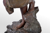 Antique French Art Nouveau Bronze Figure, "Prise de Corsaire", Emmanuel Villanis, circa 1890
