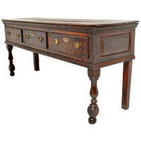 Antique George II Georgian Oak Country Welsh Dresser Base / Server, circa 1750