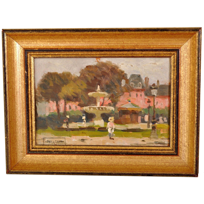 Antique French Impressionist Oil Painting "Place des Vosges", Paris, Paul de Frick 1908